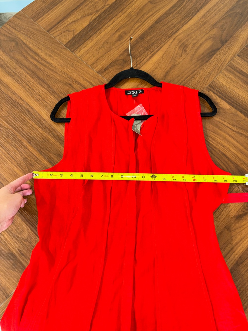 J Crew Seamed Linen Dress with Removable Belt in Red Arroyo Size Large NWT - Picture 12 of 16